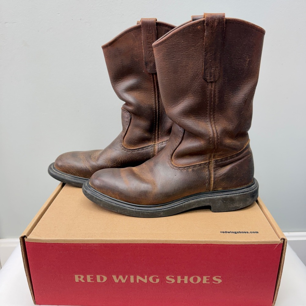 Red Wing Pecos 1159 Mens 7 supersole 11" Brown Leather Work Boots Made in USA EH